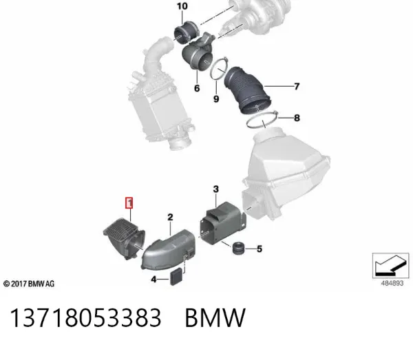 Впускной патрубок воздушного фильтра 13718053383 BMW