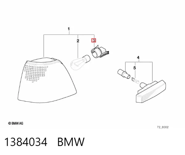 Поворотник правый 1384034 BMW