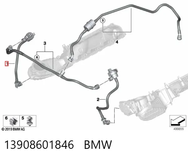 Клапан вентиляции газов топливного бака 13908601846 BMW