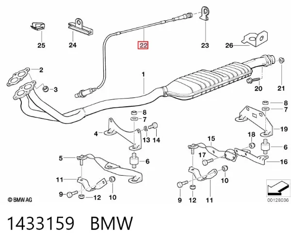 Датчик кислорода до катализатора 1433159 BMW