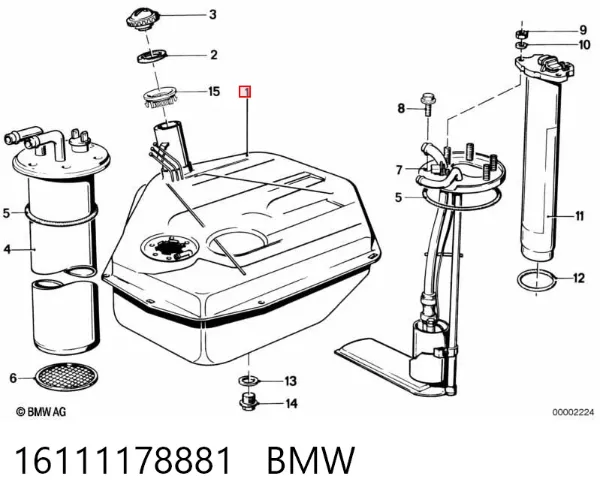 Бензобак 16111178881 BMW