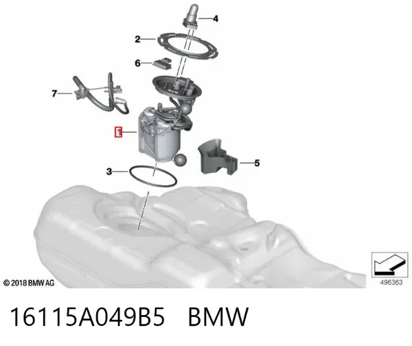 Бензонасос 16115A049B5 BMW