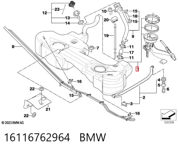 Бензобак 16116762964 BMW