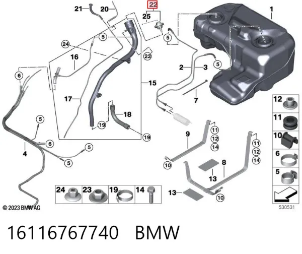 Крышка бензобака 16116767740 BMW