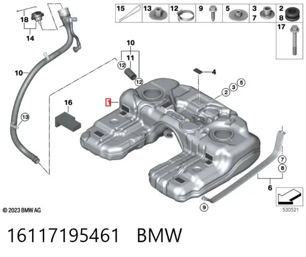 Бензобак 16117195461 BMW