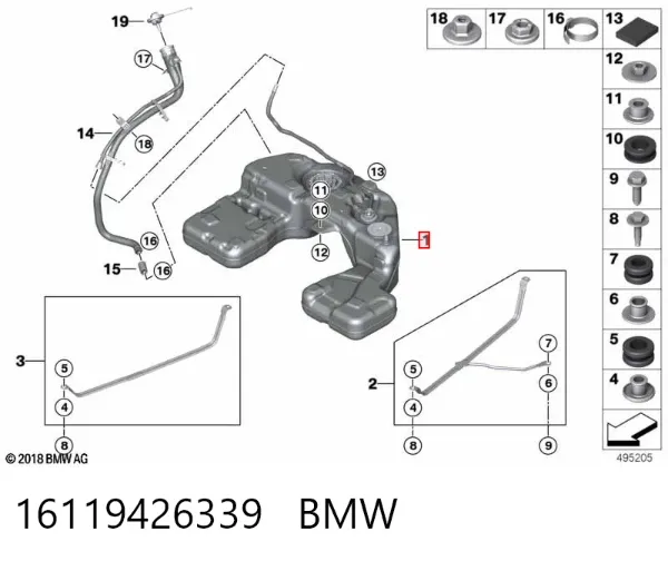 Бензобак 16119426339 BMW