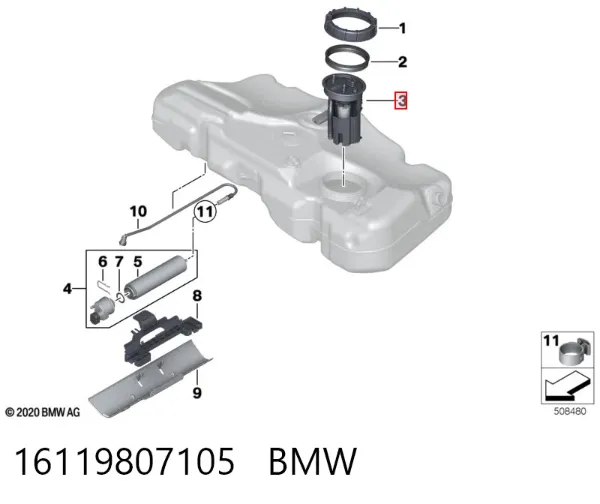 Бензонасос 16119807105 BMW