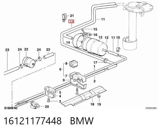 Топливный шланг 16121177448 BMW
