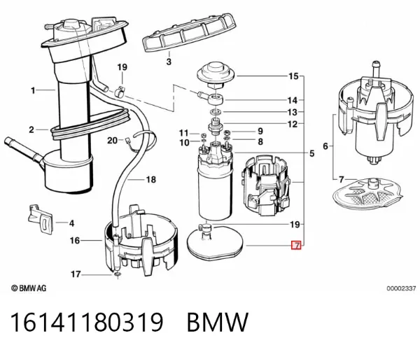 Сетка бензонасоса 16141180319 BMW