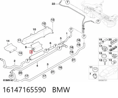 Топливный насос магистральный BMW 16147165590