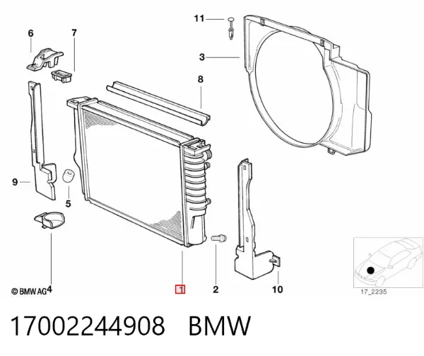 Радиатор 17002244908 BMW
