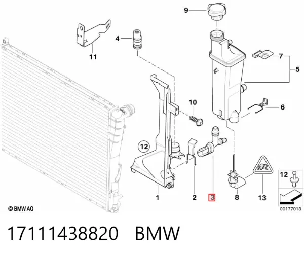 Фланец системы охлаждения 17111438820 BMW