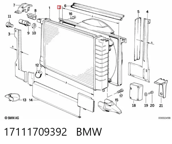 Диффузор радиатора 17111709392 BMW