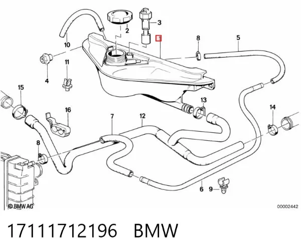 Бачок системы охлаждения 17111712196 BMW