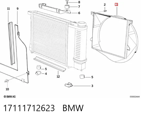 Диффузор радиатора 17111712623 BMW