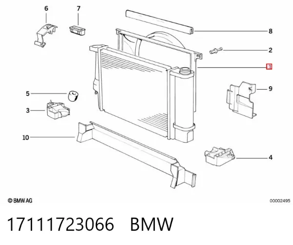 Диффузор радиатора 17111723066 BMW