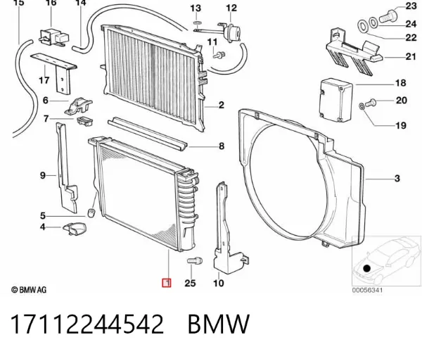 Радиатор 17112244542 BMW