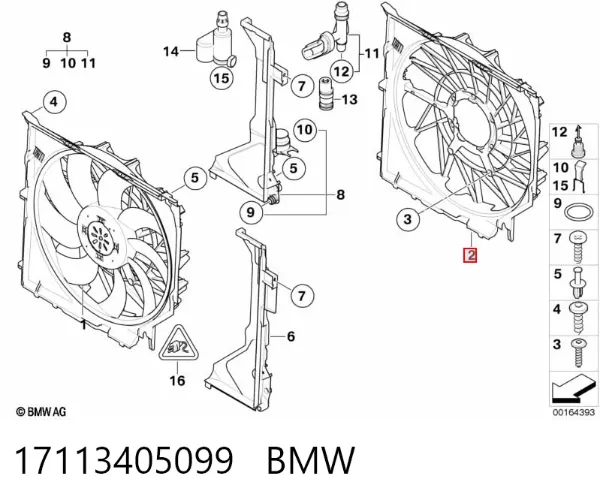 Диффузор радиатора 17113405099 BMW