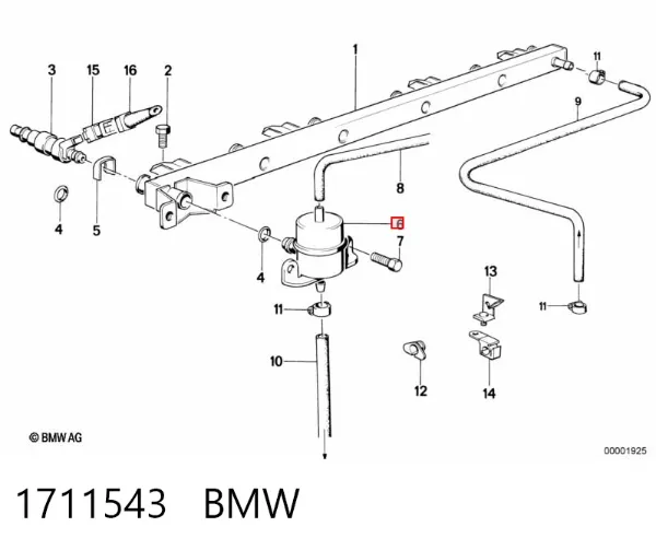 Регулятор давления топлива 1711543 BMW