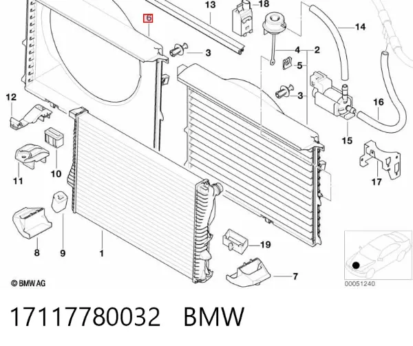 Диффузор радиатора 17117780032 BMW