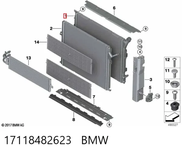 Радиатор 17118482623 BMW