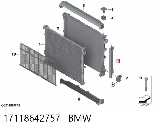 Правый дефлектор радиатора 17118642757 BMW