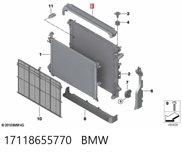 Верхний дефлектор радиатора 17118655770 BMW