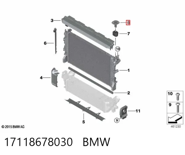 Кронштейн радиатора 17118678030 BMW