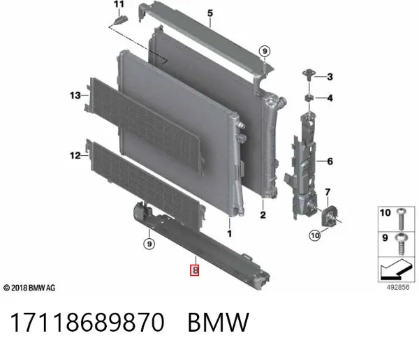 Нижний дефлектор радиатора 17118689870 BMW
