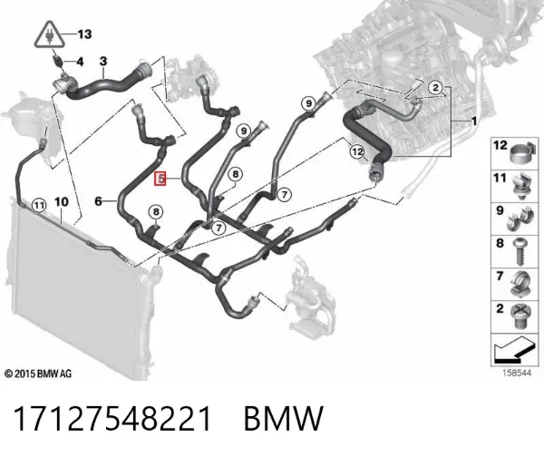 Шланг расширительного бачка нижний 17127548221 BMW
