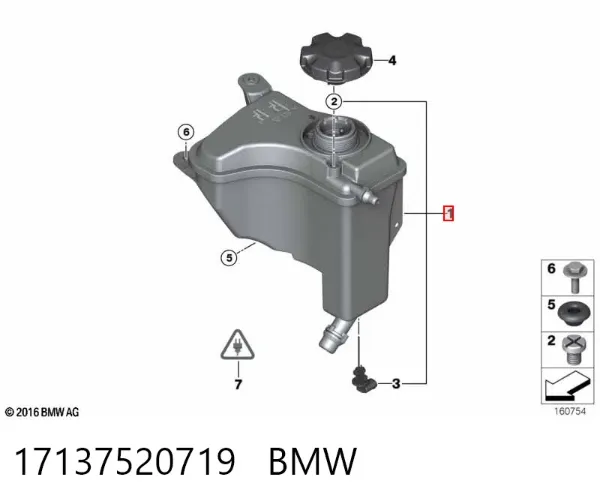 Бачок системы охлаждения 17137520719 BMW