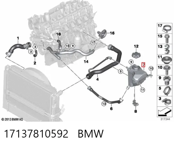 Бачок системы охлаждения 17137810592 BMW