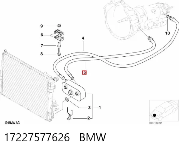 Трубка масляного радиатора 17227577626 BMW
