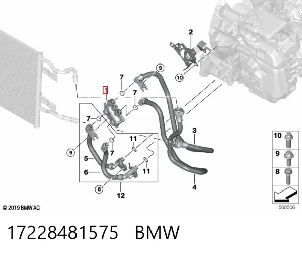 Термостат системы охлаждения масла АКПП 17228481575 BMW