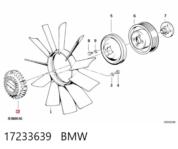 Вискомуфта вентилятора 17233639 BMW