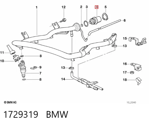 Регулятор давления топлива 1729319 BMW