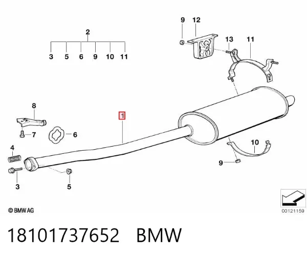 Глушитель задний 18101737652 BMW
