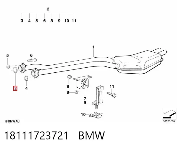 Прокладка глушителя 18111723721 BMW