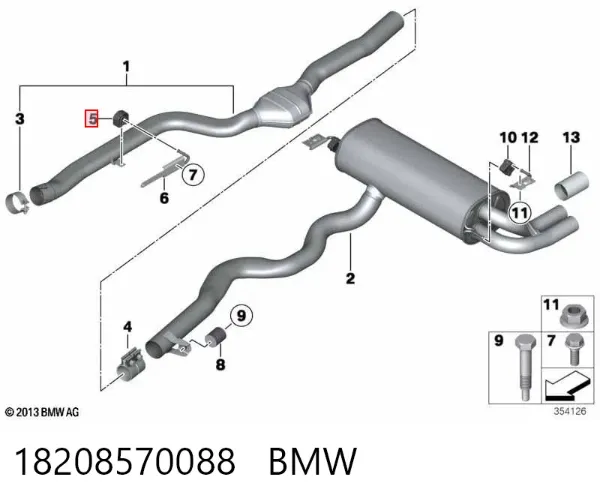 Хомут глушителя 18208570088 BMW