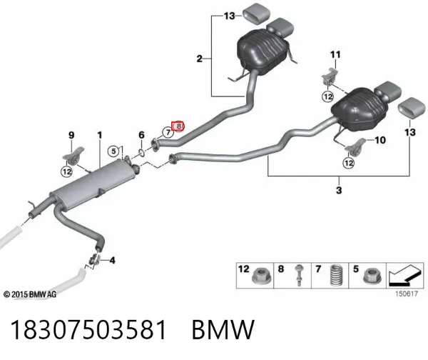 Шпилька выпускного коллектора 18307503581 BMW