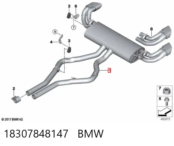 Глушитель задний 18307848147 BMW