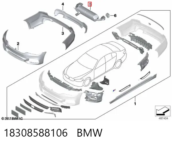 Глушитель задний 18308588106 BMW