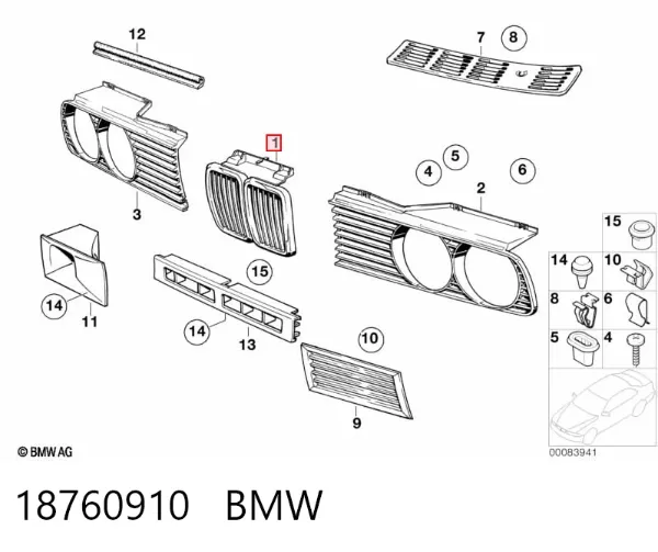 Решетка радиатора 18760910 BMW