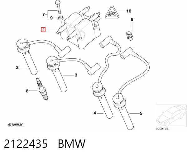 Катушка зажигания 2122435 BMW