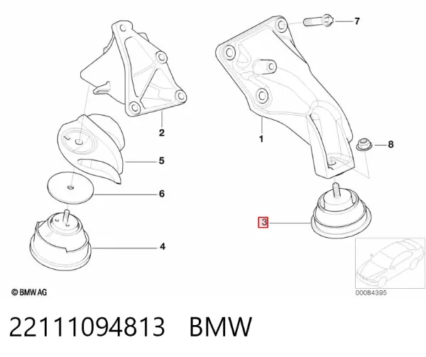 Левая подушка двигателя 22111094813 BMW