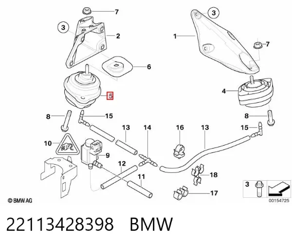 Левая/правая опора двигателя 22113428398 BMW