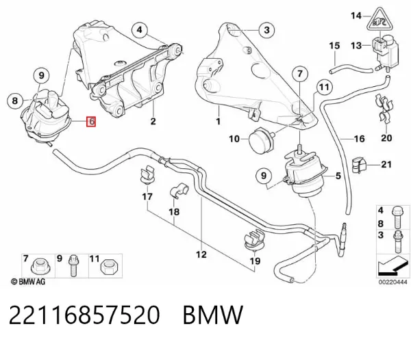 Правая подушка двигателя 22116857520 BMW