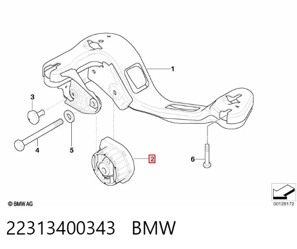 Подушка коробки передач 22313400343 BMW