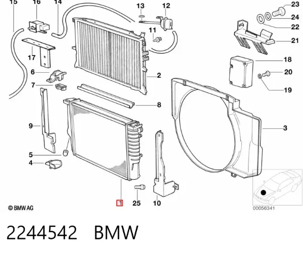Радиатор 2244542 BMW