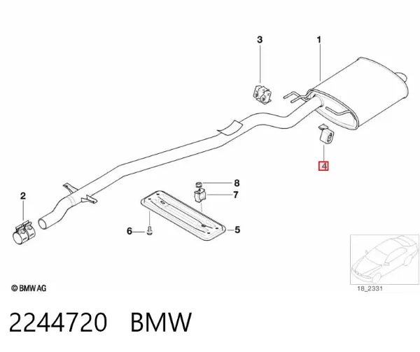 Подушка глушителя 2244720 BMW